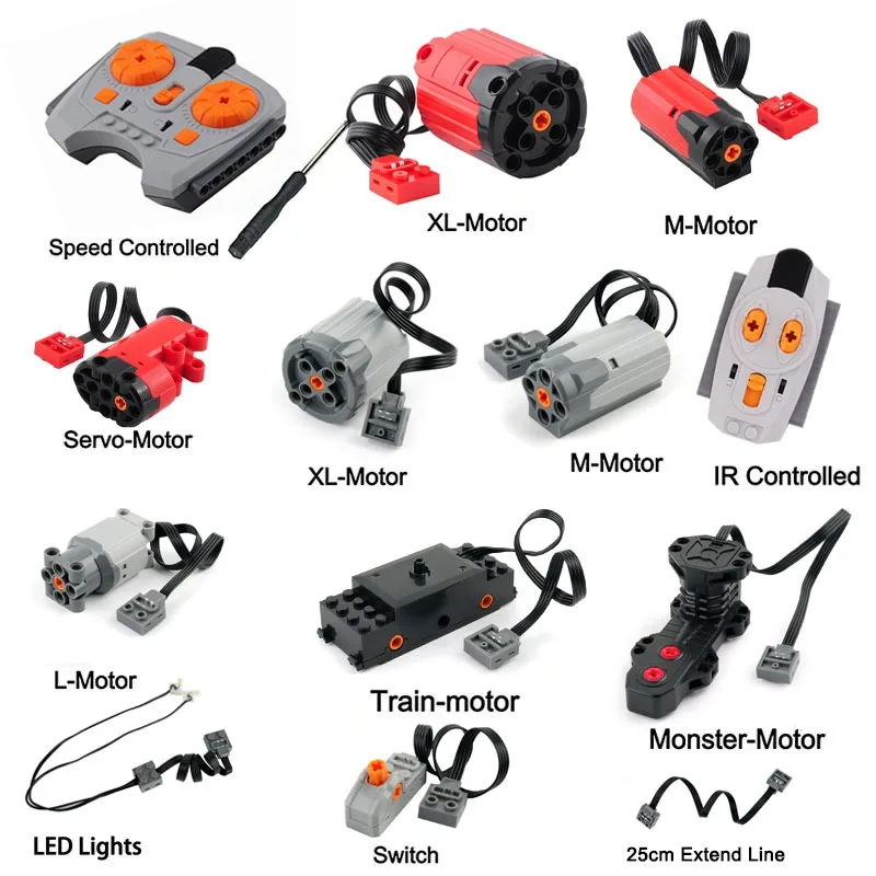 MOC Technical Parts Power Functions Motor Multi Tool Servo Train Motor PF 13100 8883 88002 8881 Building Blocks