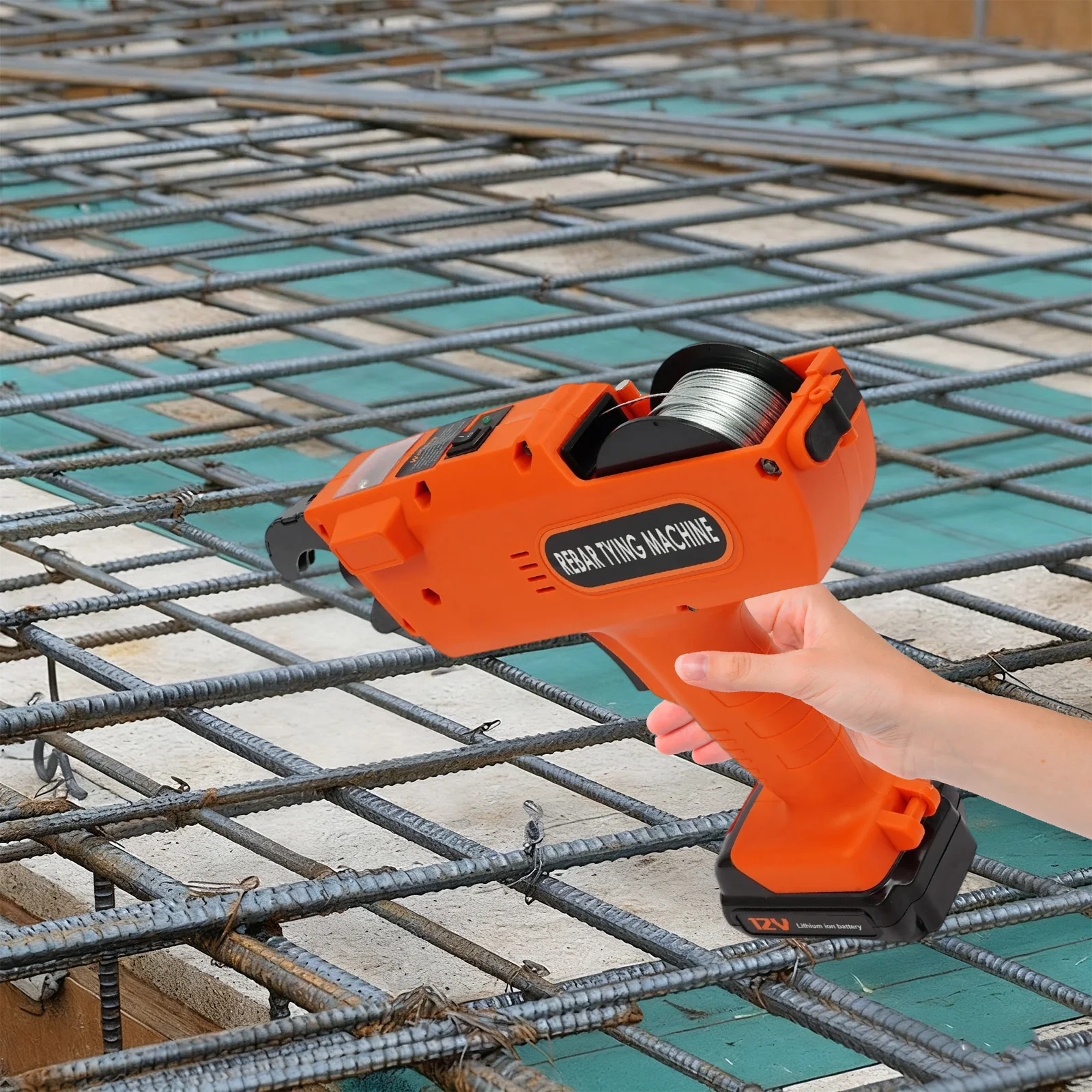 Linea di tondo per cemento armato elettrico da 8-34 mm Macchina per legare tondo per cemento armato senza fili automatica 12 V 4500 mAh Circa 1,500 nodi