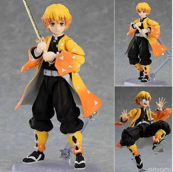 Original figma 522 Demon Slayer Agatsuma Zenitsu PVC Action Figure Anime  Model Toy Doll normal version