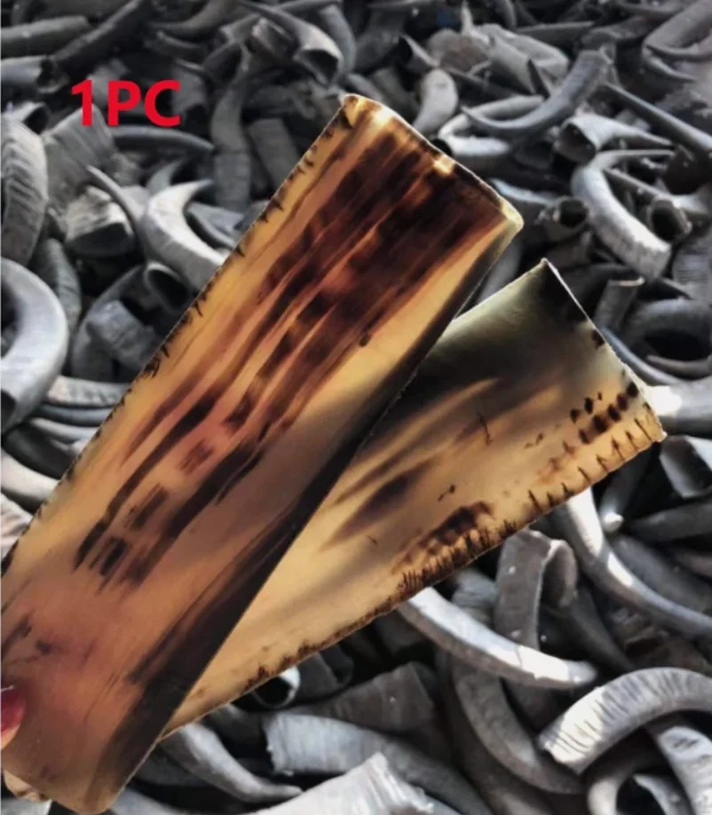 1Pc Natural Flower Sheep Horn Sheet Knife Blanks Plate Scales DIYHandle Material
