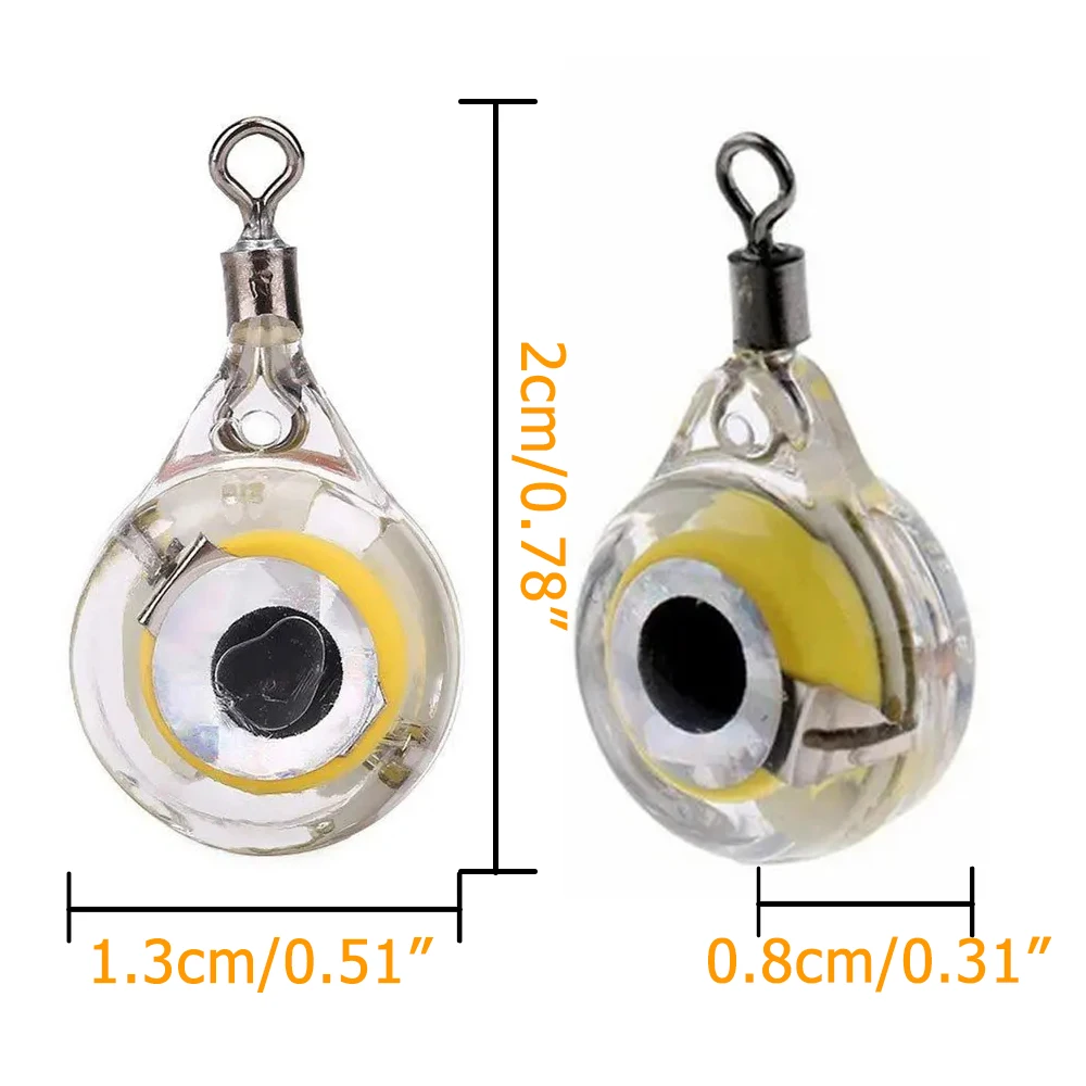 Eye Shape Mini LED Fishing Lure Light Waterproof Underwater Fishing Lamp Portable Fishing Tool Luminous Lure for Attracting Fish