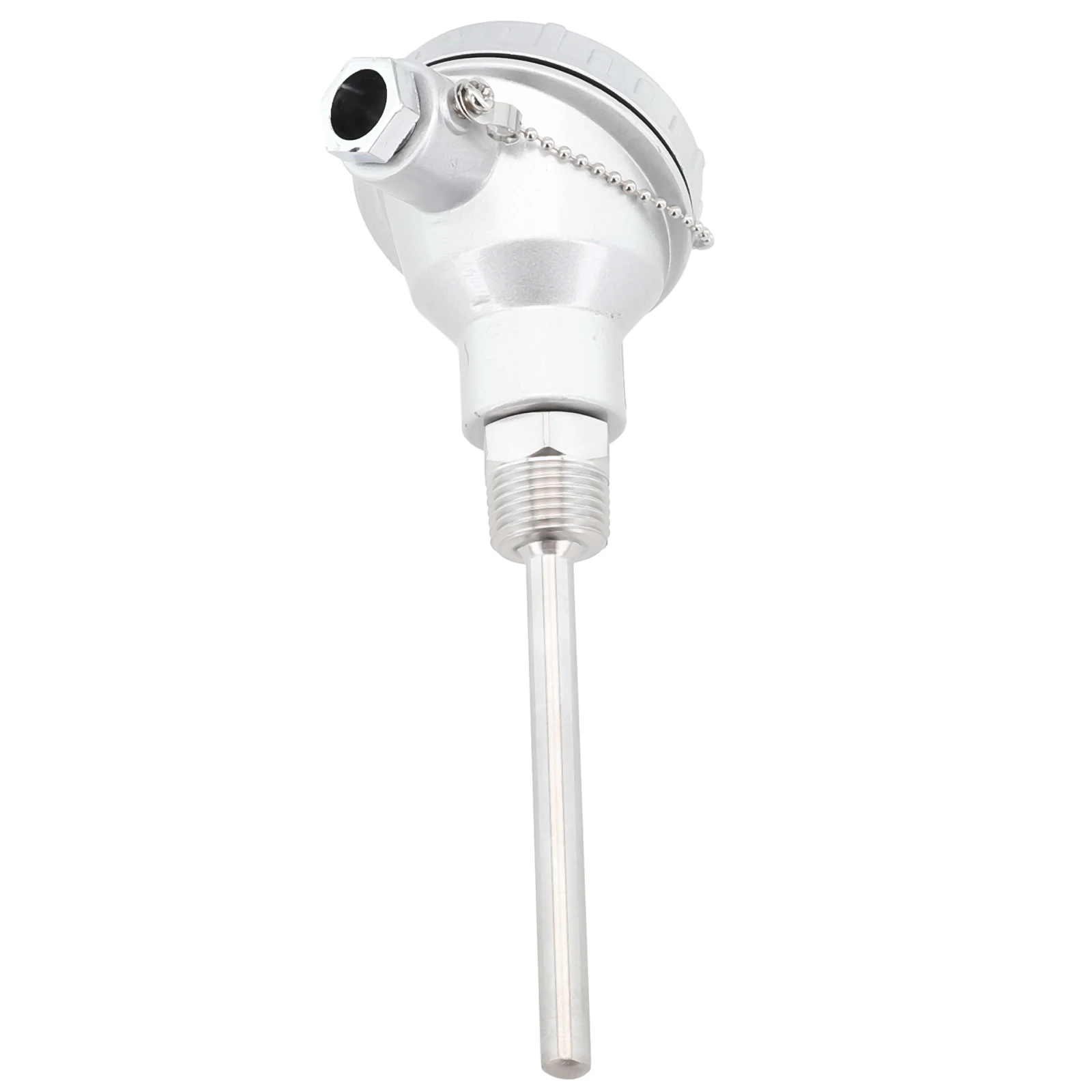 New Measure Temperatures Sensor Probe Terminal Head Silver 8 Mm PT1/2\'\' PT100 Protective Tube RTD Thermocouple