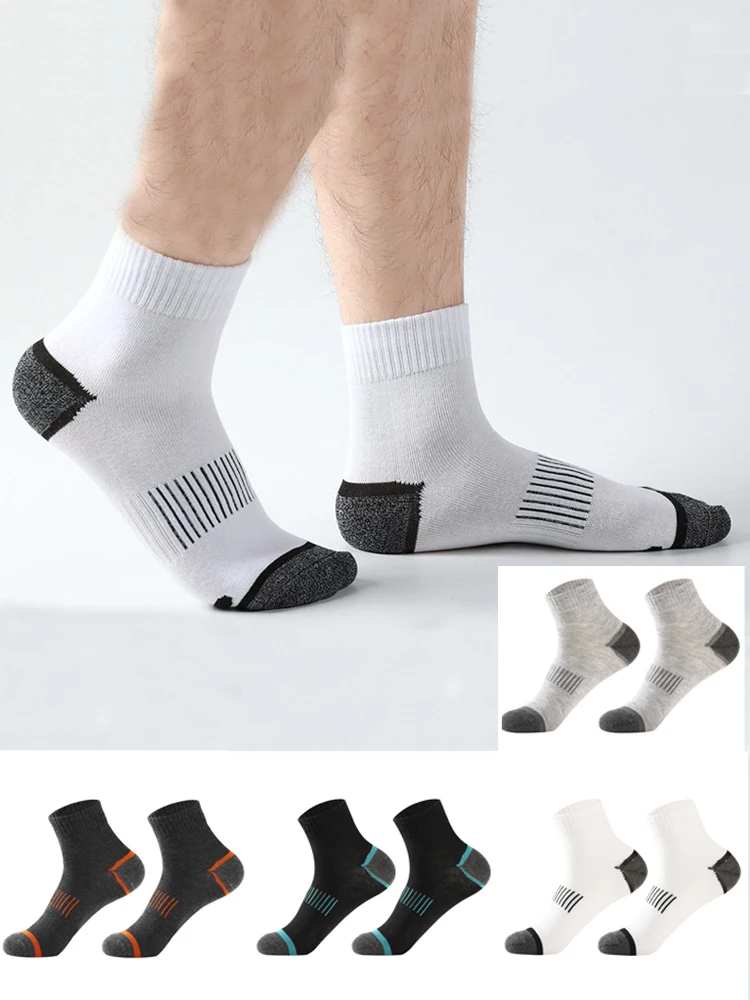 Ensemble de 20 paires de chaussettes en coton pour hommes, décontractées, respirantes, sportives, hiver, noires, grande taille 38-45, haute qualité, confortables, coussinées, chaussettes mi-hautes
