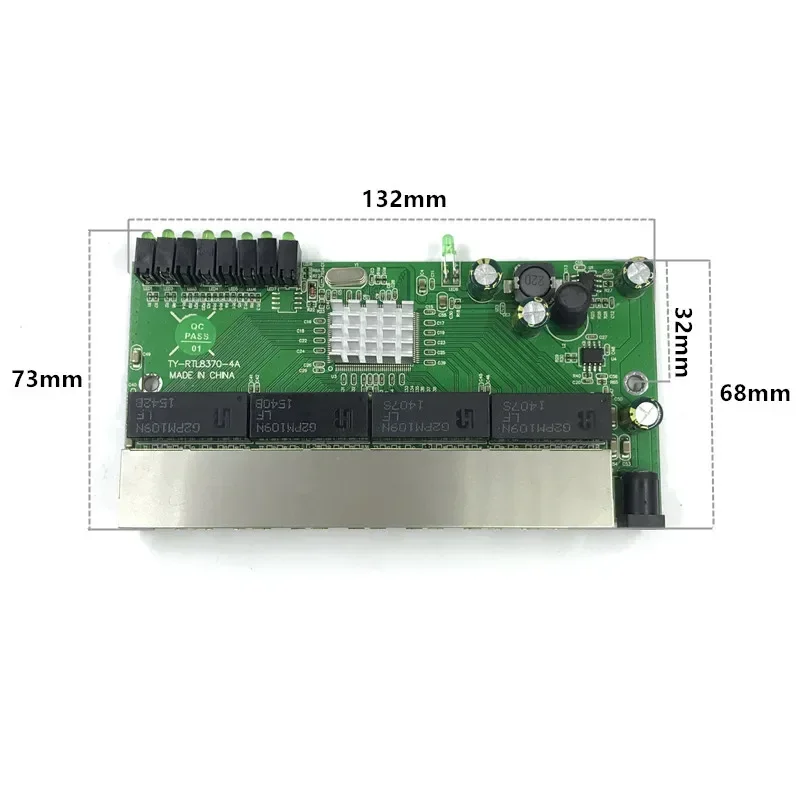 OEM PBC 8 Port Gigabit Ethernet Switch 8 Port met 8 pin way header 10/100/1000 m hub 8way power pin Pcb board OEM schroef gat