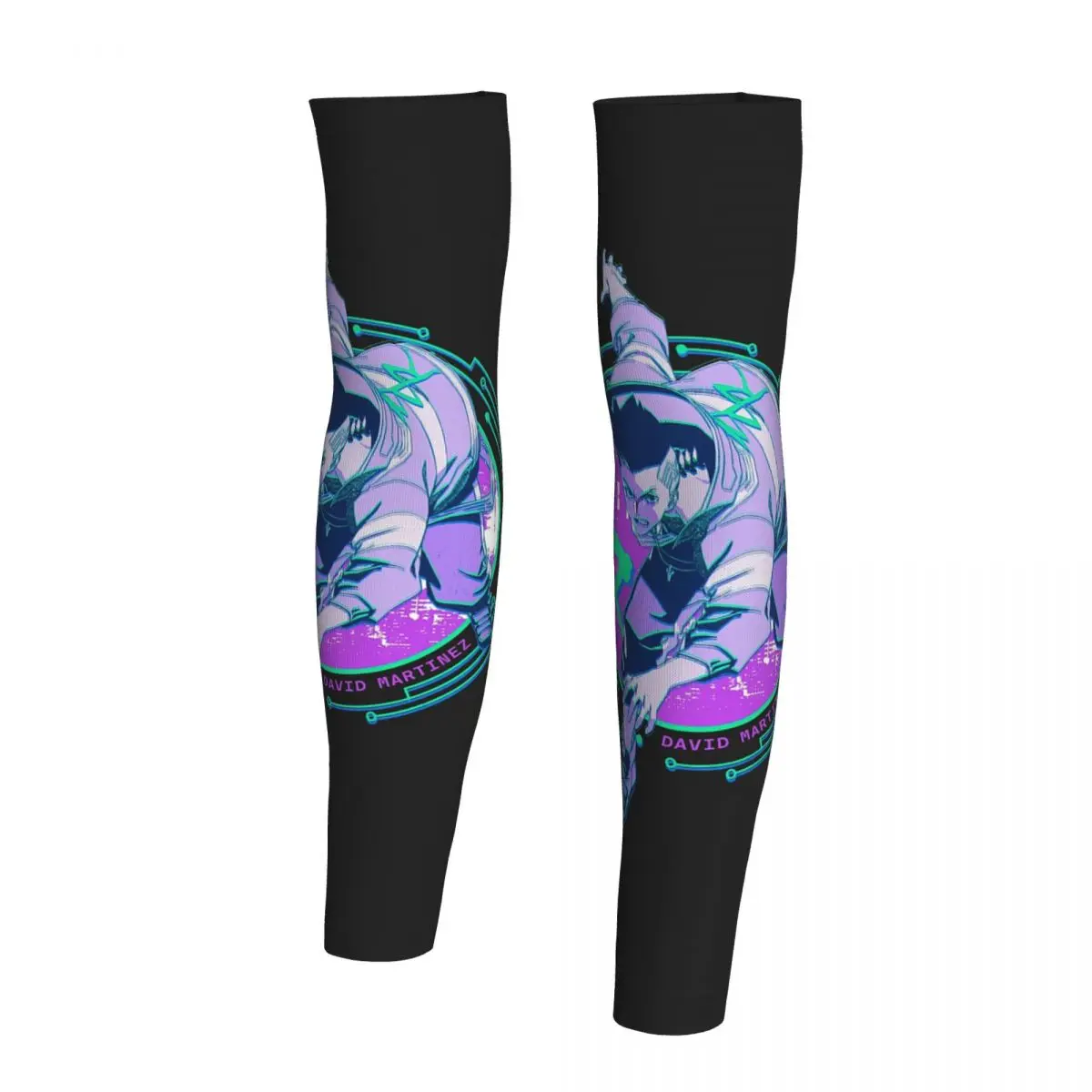 David Cyberpunk Edgerunners C أكمام أذرع تبريد للرجال والنساء للحماية من أشعة الشمس فوق البنفسجية وتغطية الوشم الرياضية والتبريد وركوب الدراجات