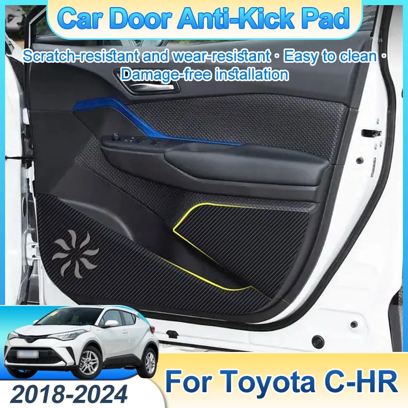 

Для Toyota C-HR CHR 2018-2024 дверная противоударная накладка, 4 шт., защитная наклейка из углеродного волокна, коврик для защиты от грязи, аксессуары для интерьера
