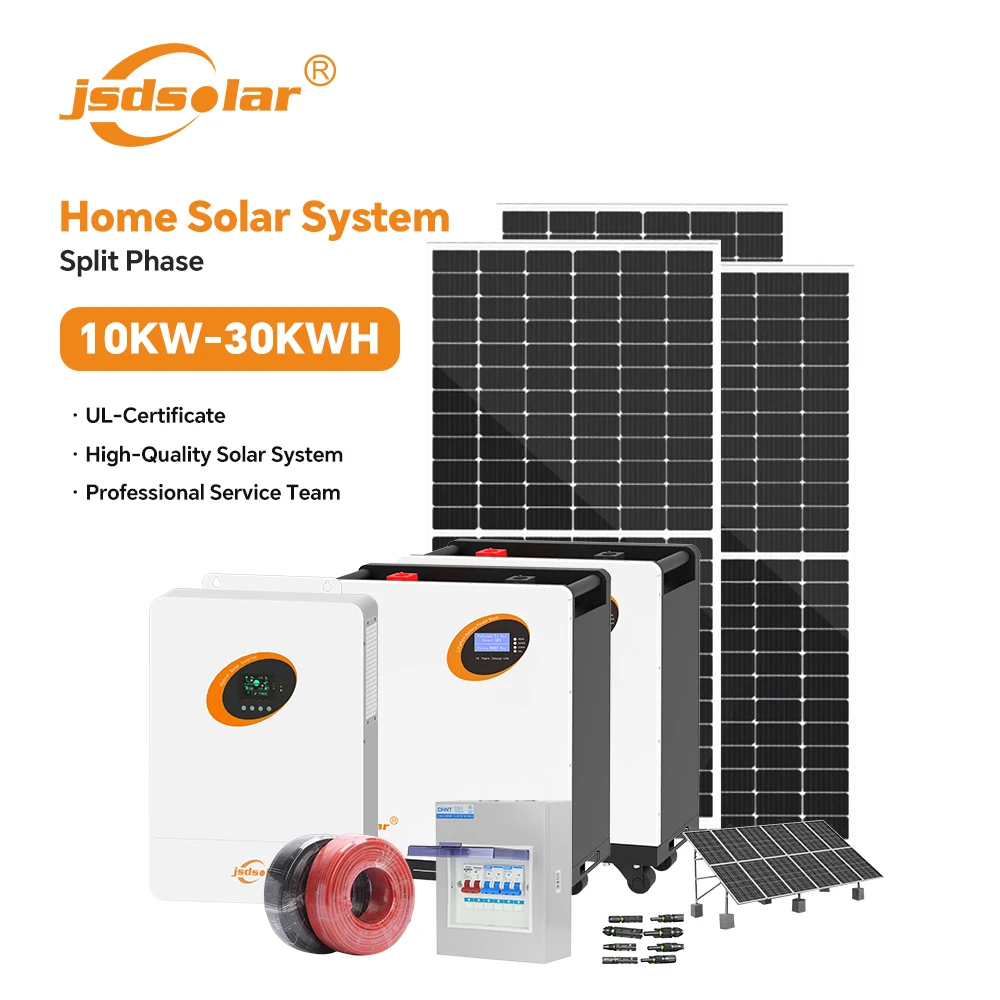 Sistema de Energía Solar de Fase Dividida de 10kW 30kWh, Sistema Solar Híbrido Fuera de la Red, Almacenamiento de Energía Renovable para el Hogar