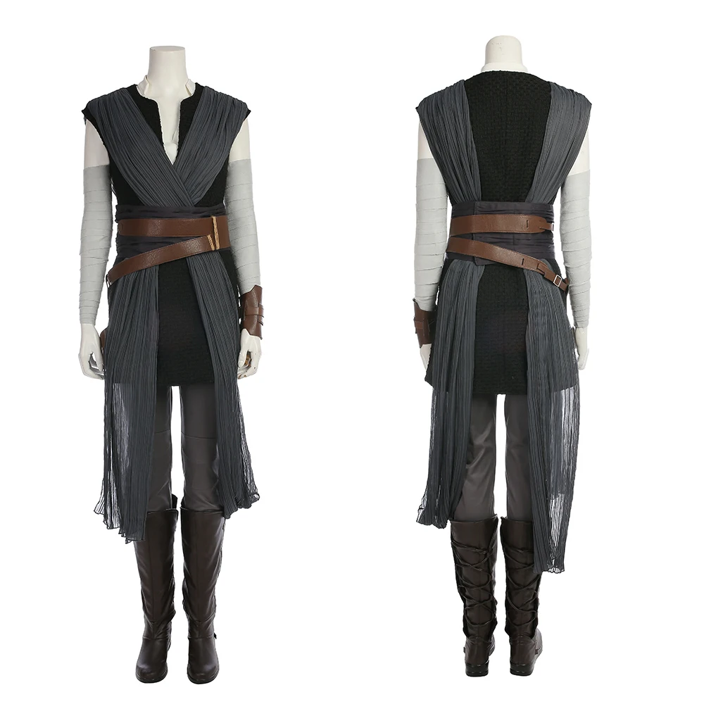 

SW Skywalker Rey Cosplay Costume Full Set Women Warrior Suit Battle Suit with Accessories Adult Halloween Role Play Outfits