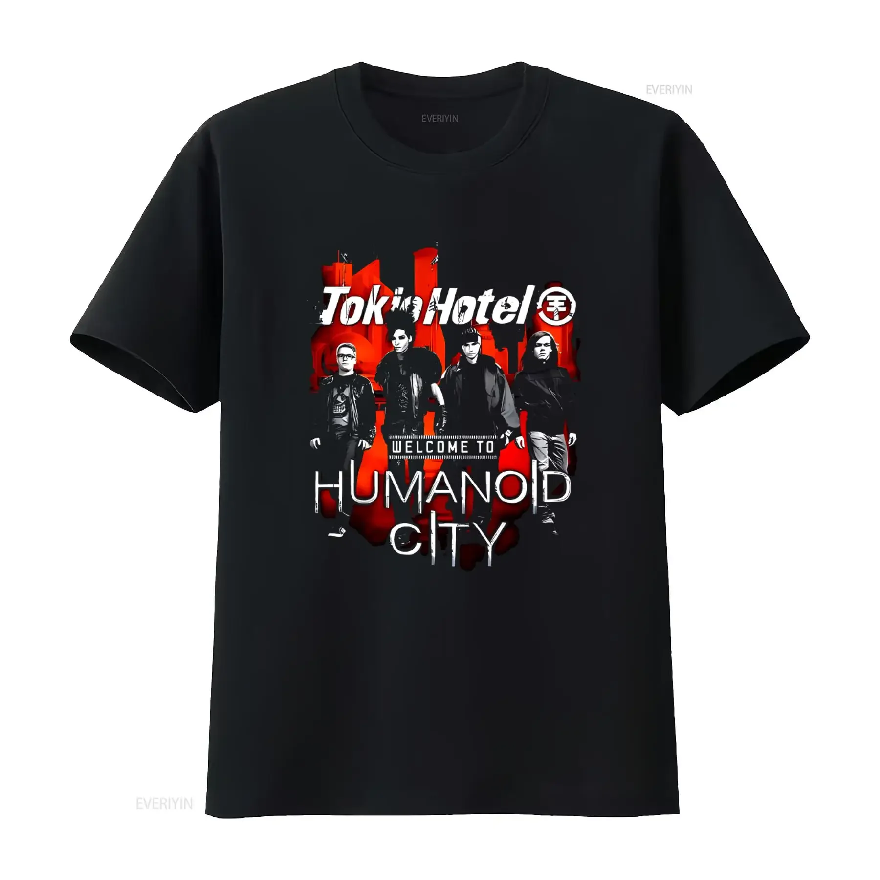 Tokio Hotel Welcome To Humanoid City Tour 2010 T Shirt Cotton Men S 5XL Cool Band Design vintage Washed graphic fashion Casual