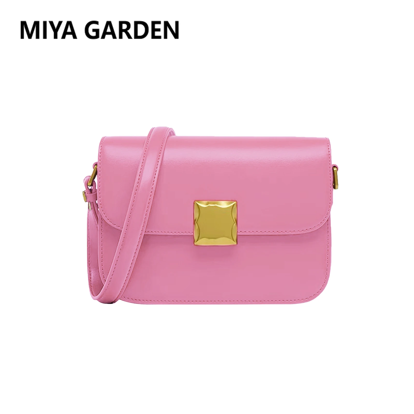 MIYA GARDEN Light Luxury Ladies Shoulder Bag Girls Simple Fashion Bags High Leather Ladies Crossbody Women\'s Bag Square Bag