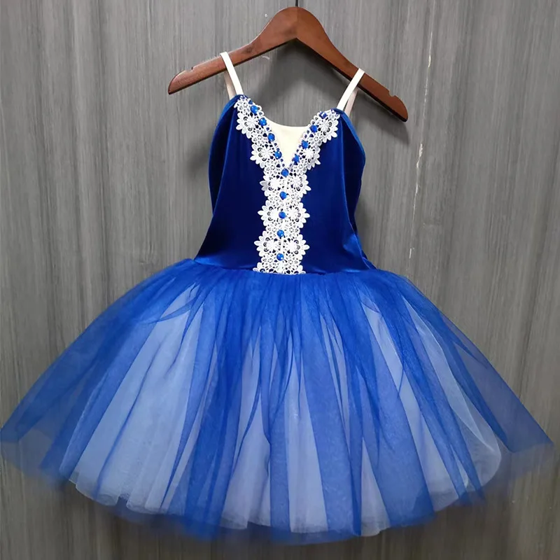 Children Ballet Tutu Dress Girls Women Ballet Skirts White Swan Lake Dance Performance Costumes Ballerina Dress Velet Top