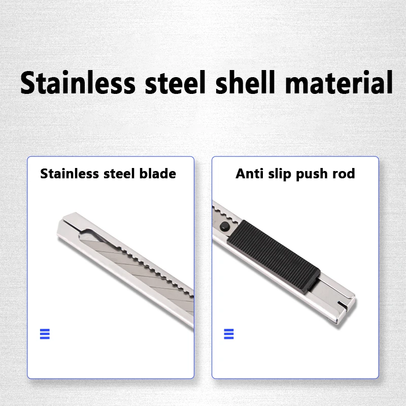 Deli Retractable Utility Knife Stainless Steel Self-Locking 30 Degree Blade Safety Art Tool Paper Box Cutter