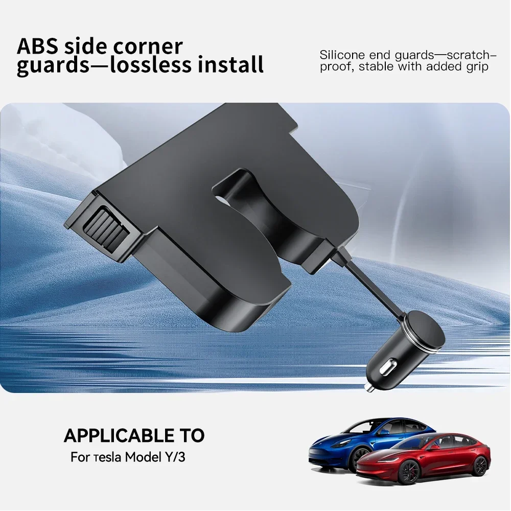 new For New Tesla Model Y 3 Juniper Highland 2025 45W Quick Charger Expansion Dock Car USB Shunt Hub Intelligent Docking Station