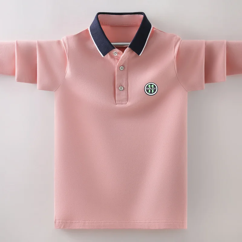 

Big boys' autumn cotton shirt 8-15 years old children's long-sleeved T-shirt school uniform handsome
