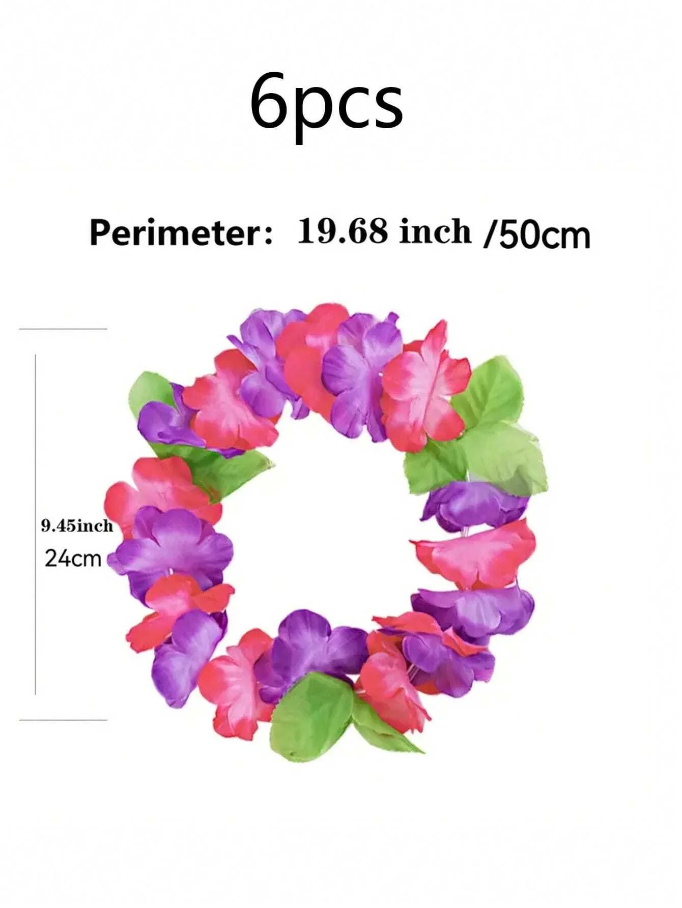 6pcs Hawaiian Party Decoration Hats, Artificial Flower Wreaths Headband, Suitable For Summer Parties, Birthday Decorations, Wedd