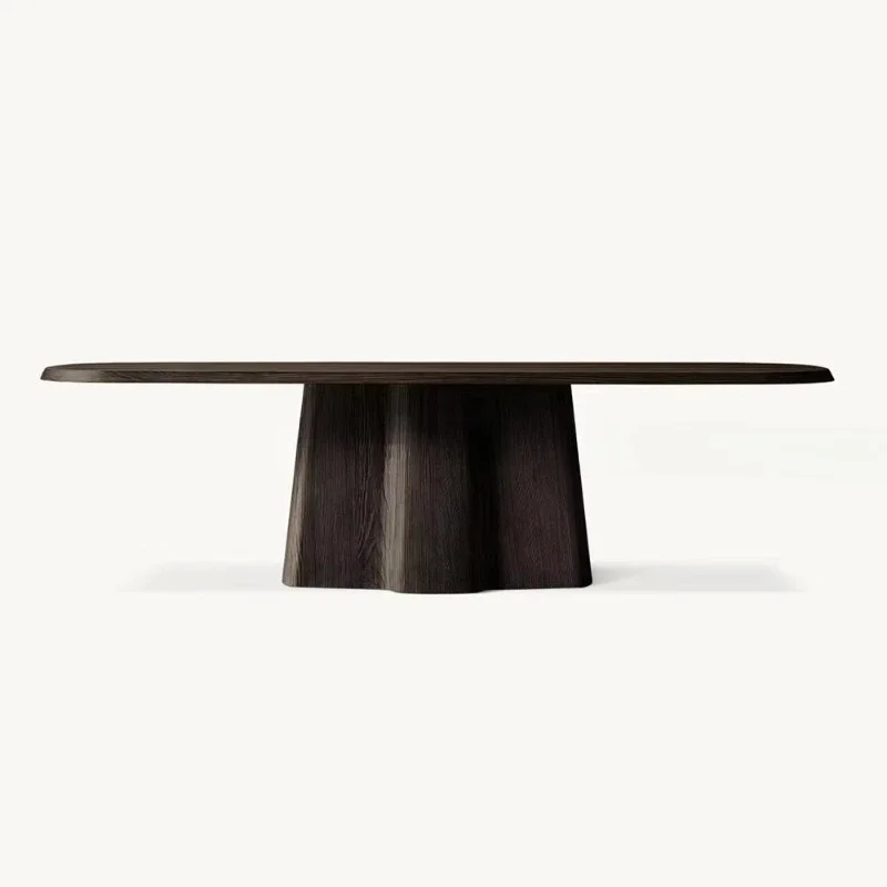 

French antique style solid wood dining table simple rectangular design, suitable for family apartment luxury furniture