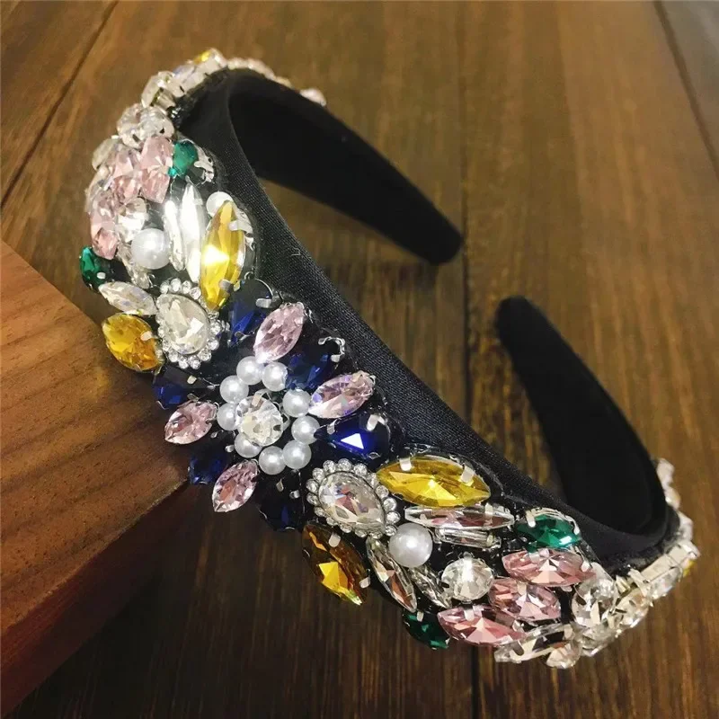 

2 Styles Colorful Crystal Diamond Rhinestone Headbands For Women Baroque Hairband Headband Hair Accessories QH38