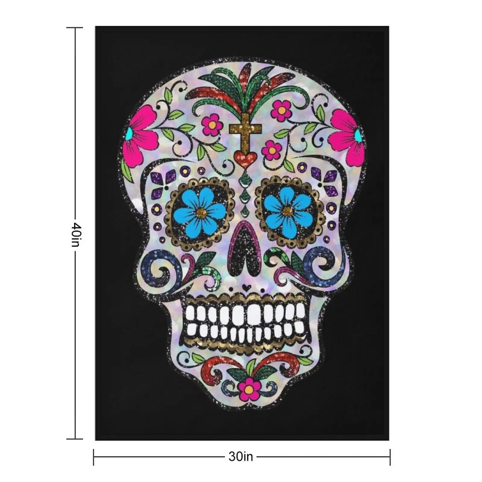 sequin print Sugar Skulls Throw Blanket Travel Nap Extra Large Throw Stuffeds Blankets For Bed for winter Blankets