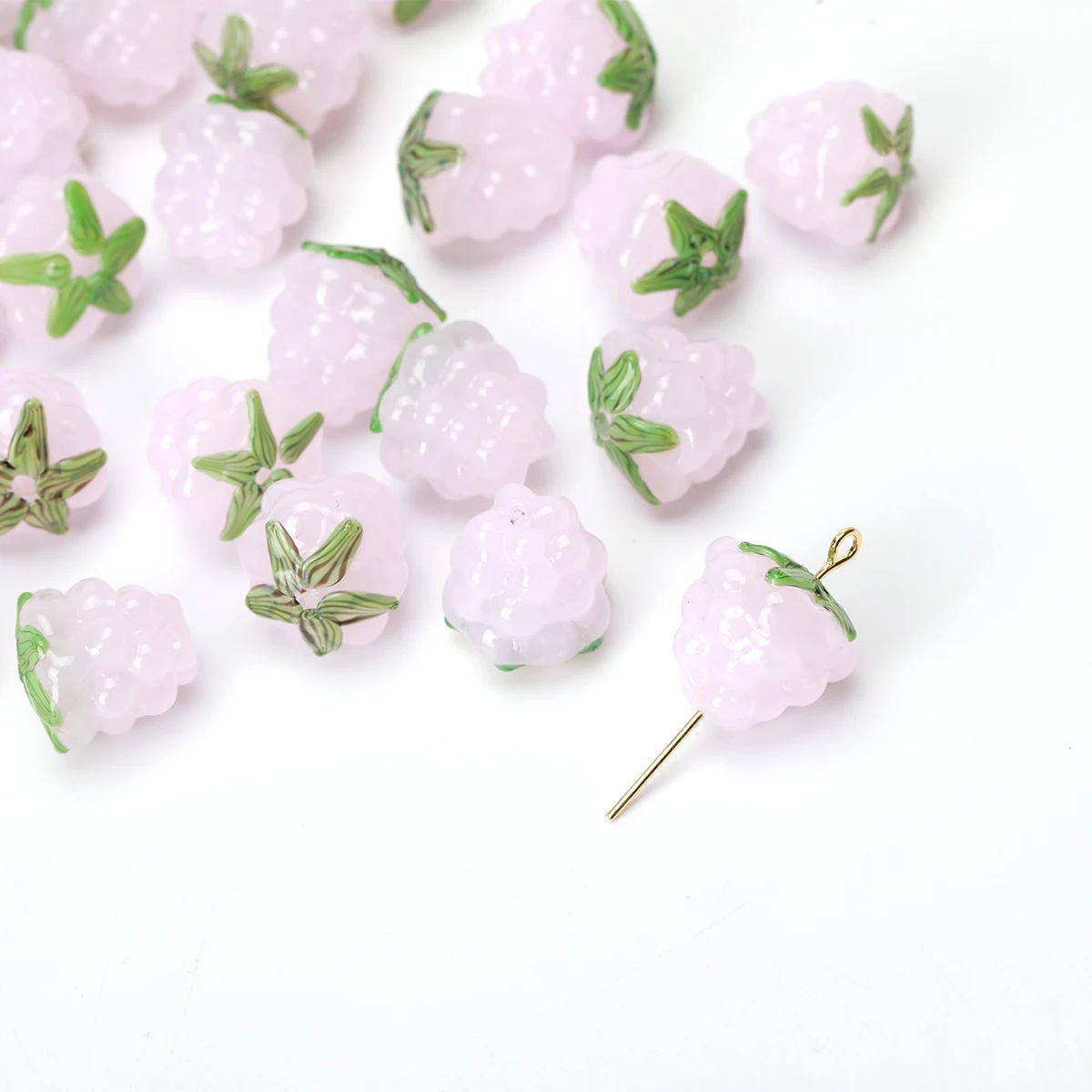 5pcs/10pcs Random Color Raspberry Berries Beads DIY Glass Spacer Beads for Jewelry Necklace Bracelet Earrings