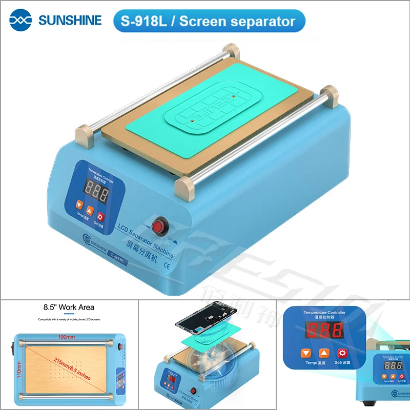 SUNSHINE S-918L LCD Screen Separator for Mobile Phone Below 8 Inches Super Suction Screen Repair Separation Machine