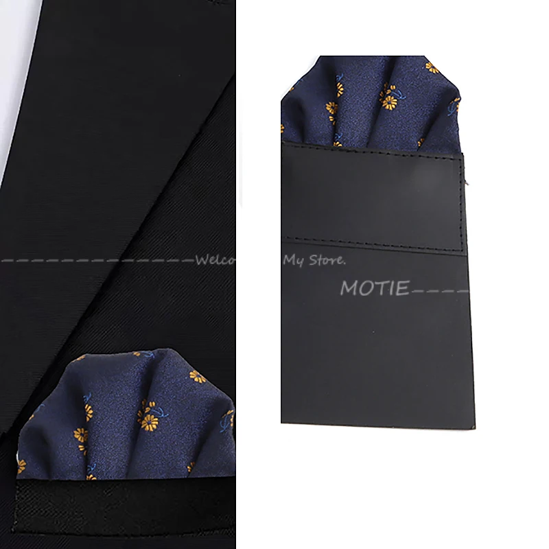 Pañuelos de Cachemira rojos cuadrados de bolsillo predoblados para hombre aptos para fiesta de boda Formal negocios negro blanco moda pañuelo de toalla para el pecho