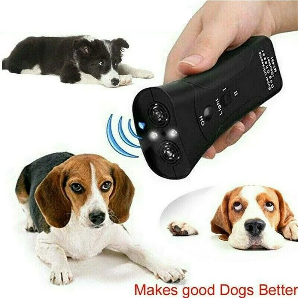 Dog Repeller Dual Speaker Laser Dog Training Device LED Ultrasonic From Dogs Anti Barking Device Repeller Pet Training Device