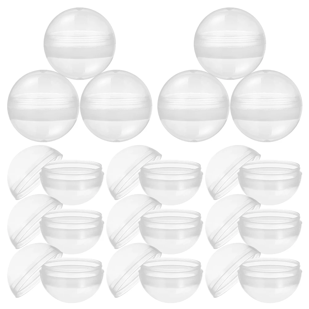 

100pcs Ball Fillable Plastic Easter Eggs Kids Party Favors Clear Storage Toy Vending Machine Round Transparent