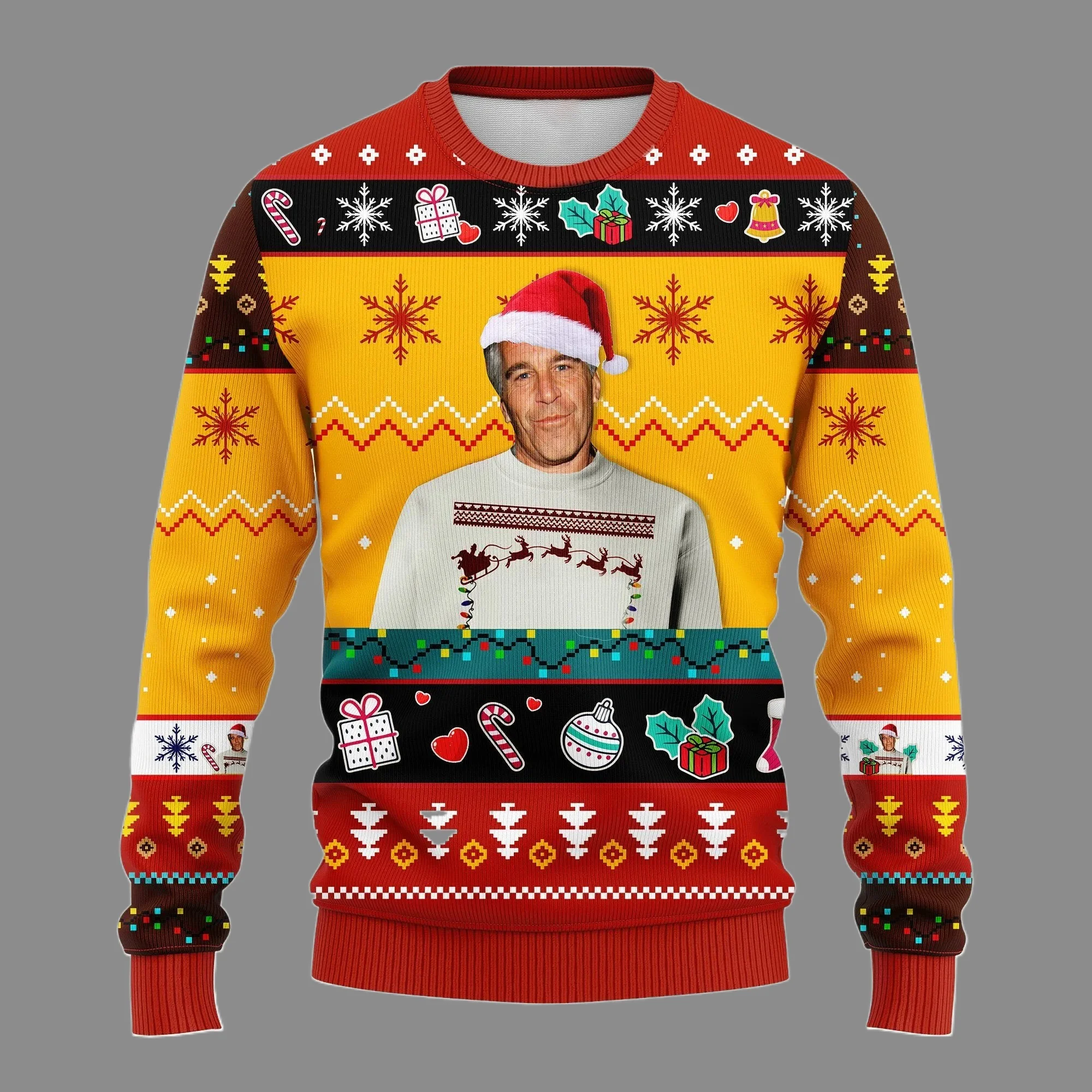 Epstein القبيح عيد ميلاد سعيد سترة 2026 موضة جديدة الرجال المتضخم قناع السترة القمم ربيع شتاء المرأة البلوز #2