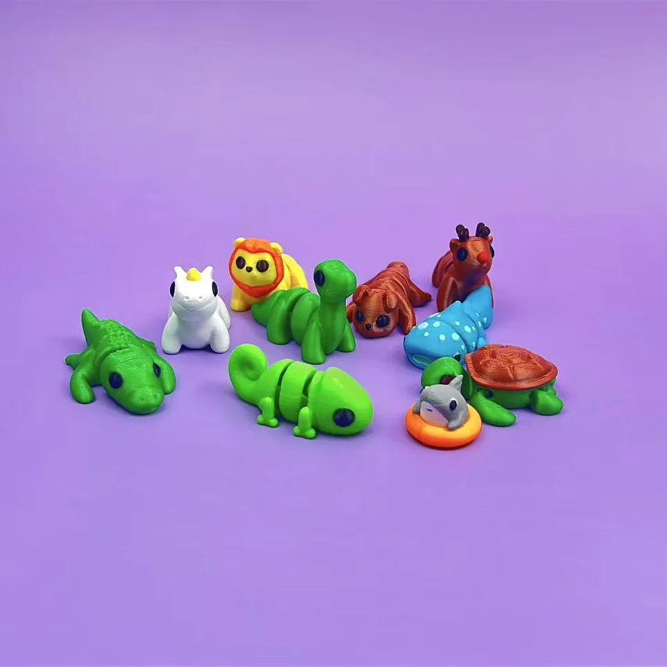 3D Printed Mini Animal Figure Cartoon Cute Home Decoration Crafts Fun Toys Tabletop Ornaments Interactive Kid Toys Birthday Gift
