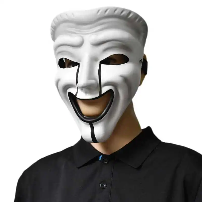 Le Cool Funny and scary smiley face mask, blank Halloween ghost parade costume prop headgear new