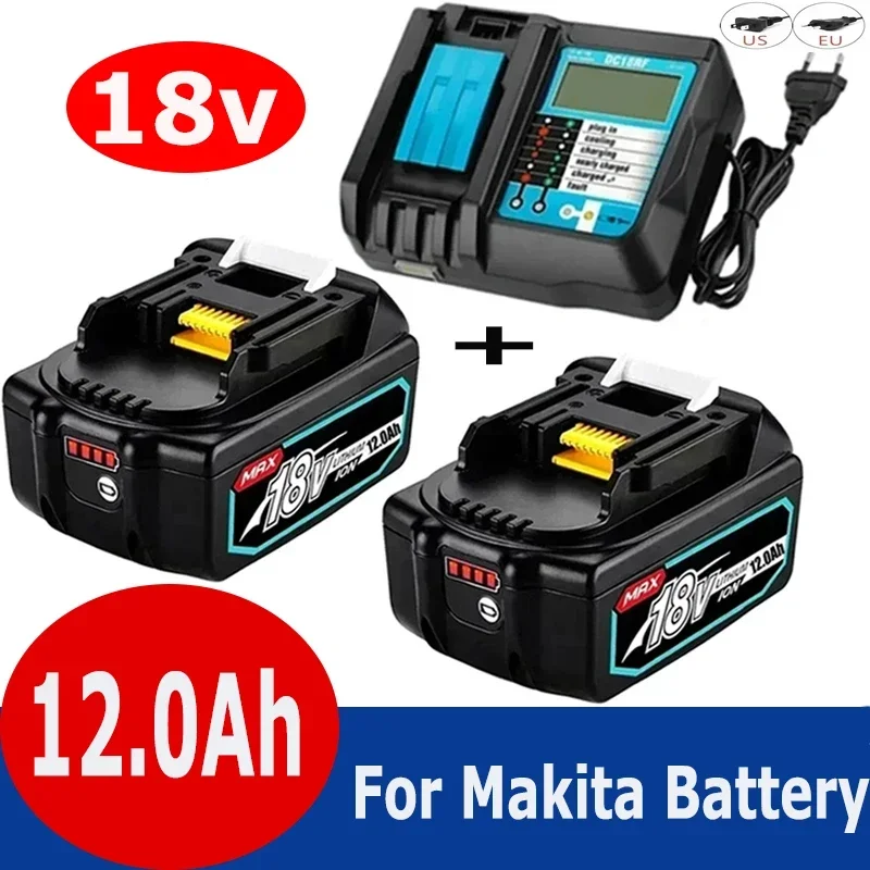 100% original BL1860 Rechargeable Battery 18V 12000mAh Lithium ion for Makita 18v Battery BL1840 BL1850 BL1860B LXT400 + Charger