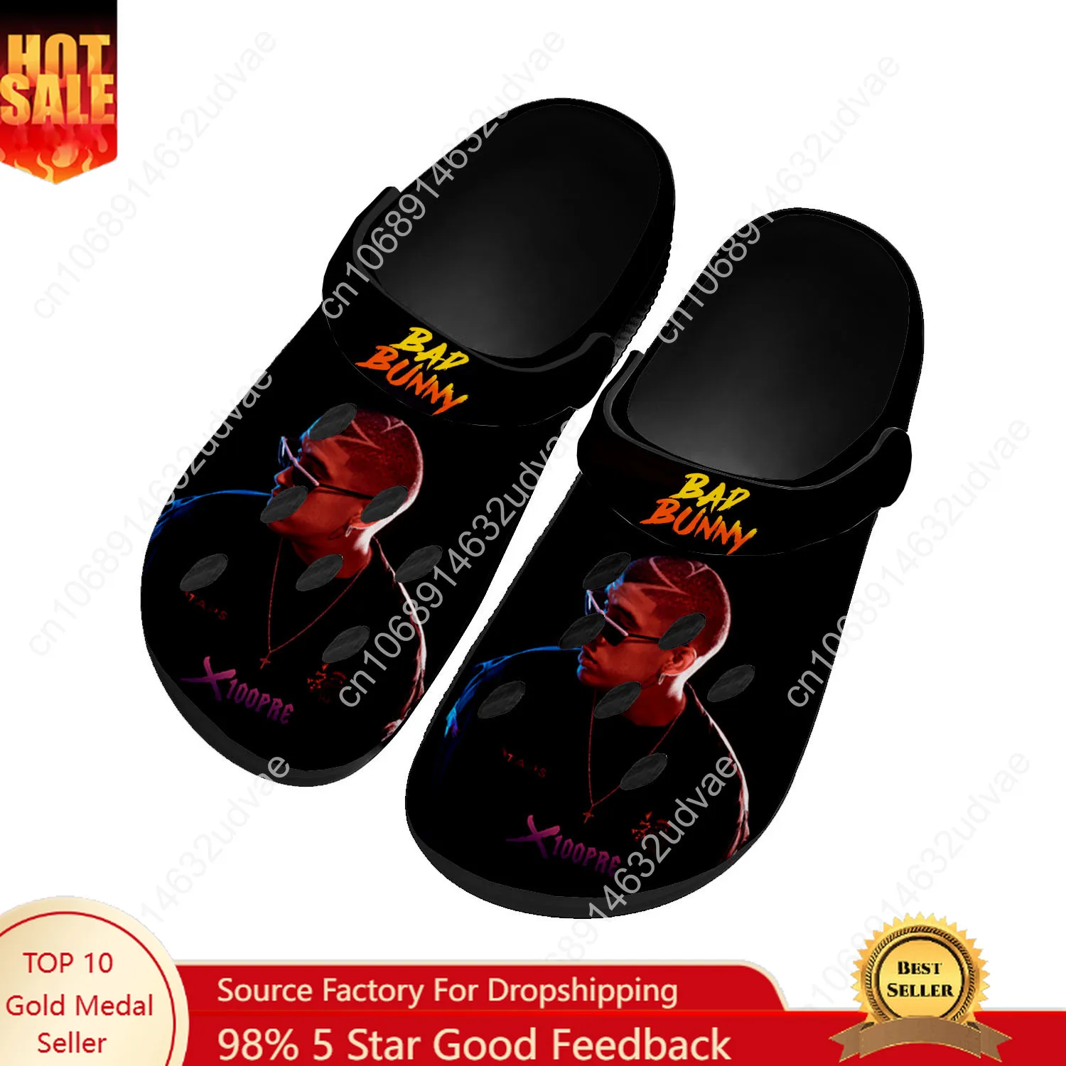 

Bad Bunny Water Shoes Men Women Teenager High Quality Fashion Home Garden Clogs Custom Sandals Beach Breathable Hole Slippers