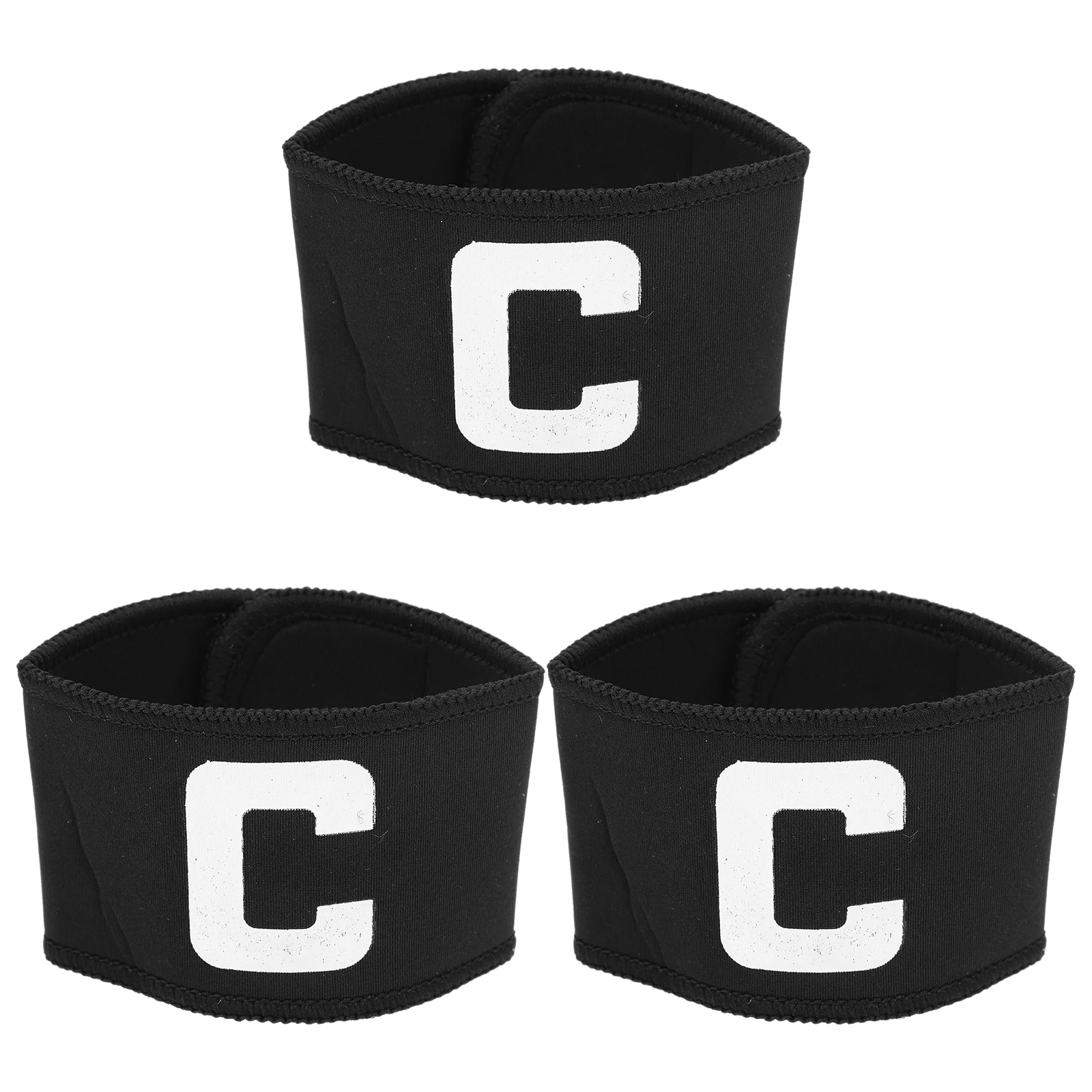

3 Pcs Football Captain Armband Black Adjustable Team Leader Bands Sports Equipment Long Lasting High Quality