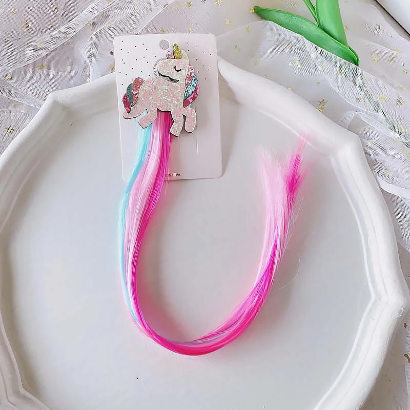 Rainbow Unicorn Hair Clips Headbands Girls Birthday Gifts Kids Unicorn Party Favor Gifts Giveaways Wedding Party Gift Bag Filler view 6