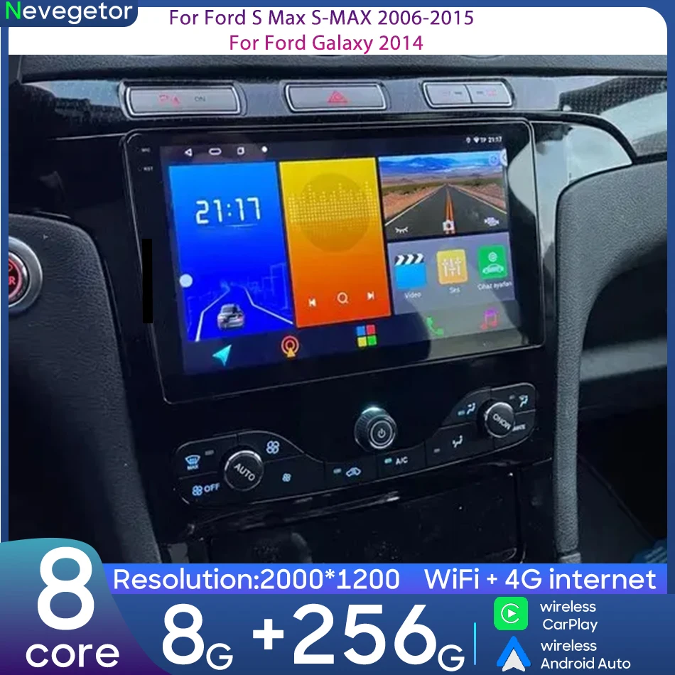Para ford s max S-MAX 2006-2015 para ford galaxy 2014 android carro multimídia player rádio navegação estéreo wieeless carplay gps