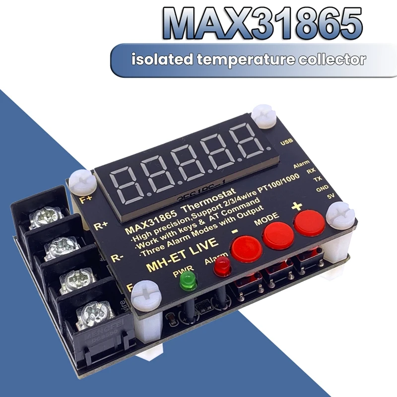 Max31865 Thermostaat Hoge Precisie Geïsoleerde Temperatuur Collector Module Pt100 Poort Output Computer Software