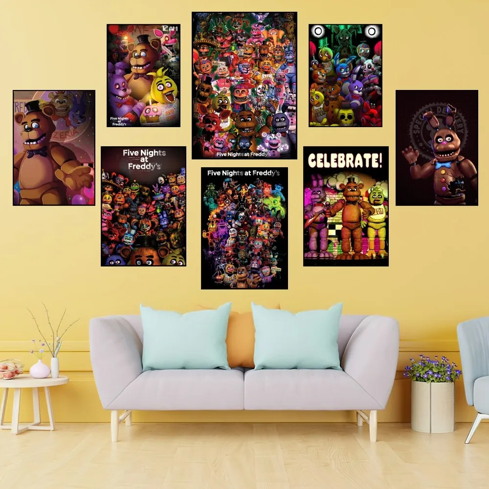 Game F-Five Nights At F-Freddys Poster Prints Wall Painting Bedroom Living Room Decoration Office Home