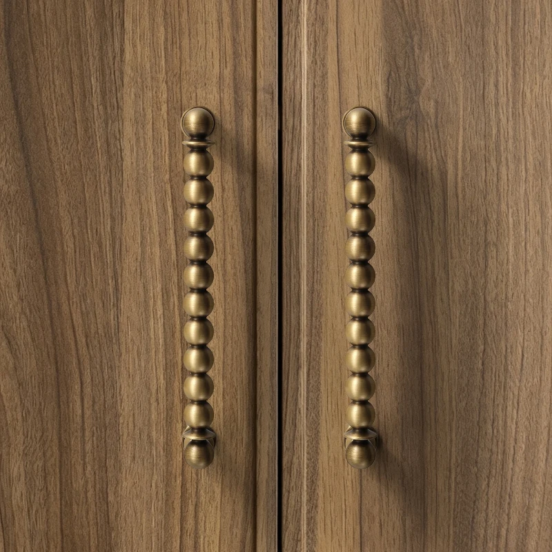 Nordic Vintage Brass Kitchen Cabinet Door Handles Bronze Handles for Wardrobe and Drawer Creative Design Shoe Cabinets Pulls