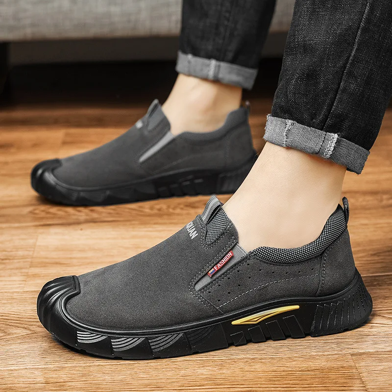 

New men's shoes autumn labor protection shoes thick soled anti slip work shoes workwear trendy shoes fashionable casual shoes