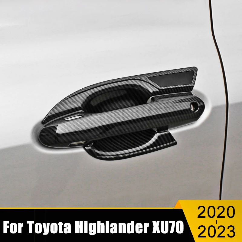 Car Accessories For Toyota Highlander XU70 Kluger 2020-2022 2023 Hybrid ABS Car Door Handle Bowl Cover Trim Protection Stickers