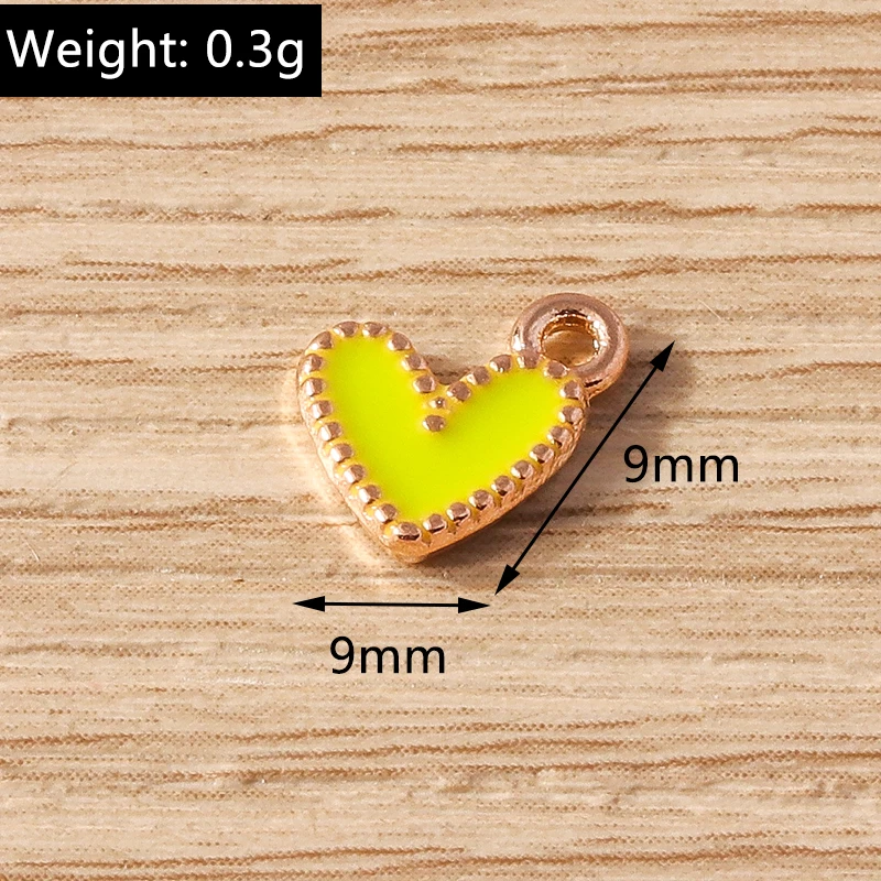 30 stücke 9x9mm süße kleine Emaille Liebe Herz Charms Anhänger für Schmuck machen Tropfen Ohrringe Halsketten Armband DIY Bastel bedarf – Detail 1