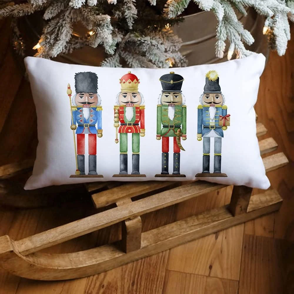 1pc Christmas Nutcracker Pillow Covers , Pillowcase sofa set decoration, sofa cushion cover, holiday decoration.