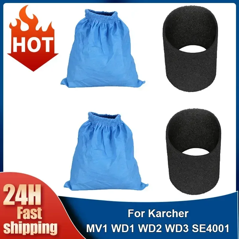 Textile Filter Bag And Filter Elements For Karcher MV1 WD1 WD2 WD3 NT Series Vacuum Cleaner Filter Bag Parts Filter Replacement