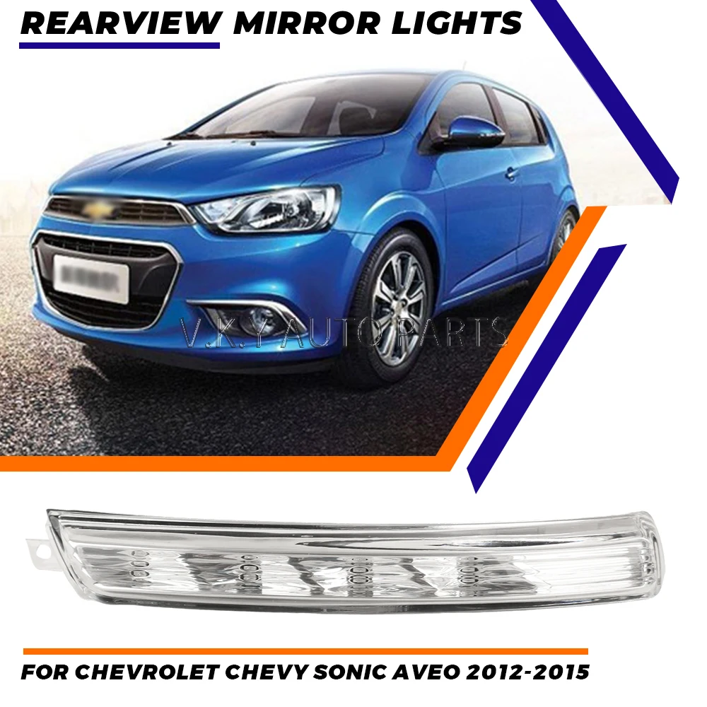 For Chevrolet Chevy Sonic Aveo 2012-2015 Led Rearview Mirror Light Turn Signal Marker Blinker Lamp