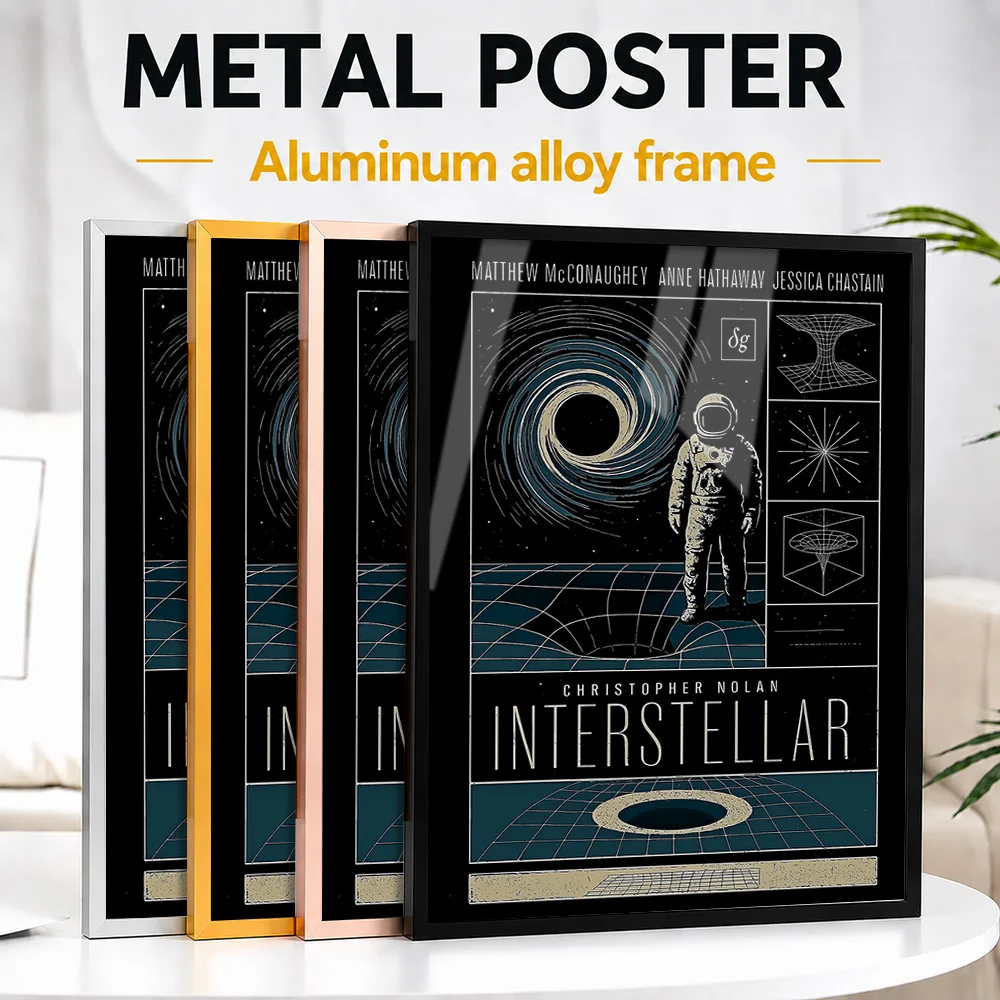 Interstellar Movie Framed Metal Print Customized Photo Astronomical Wonder Style Wall Art For Science Room Ideal Birthday Gift