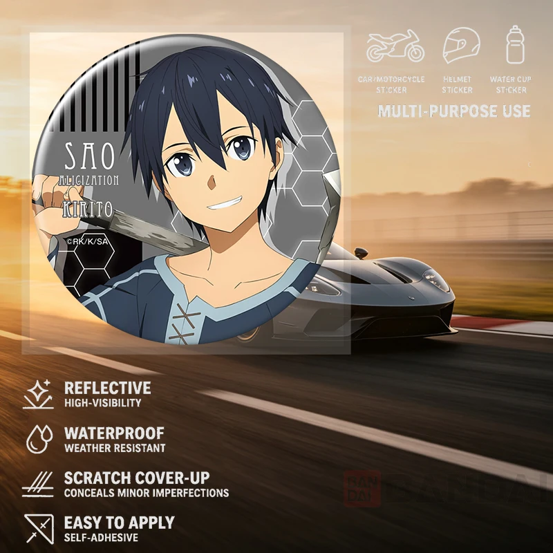 Car Stickers Anime Vinyl Decal Waterproof Die Cut Fade Resistant Sun Proof for Fuel Cap Garage Auto Decor