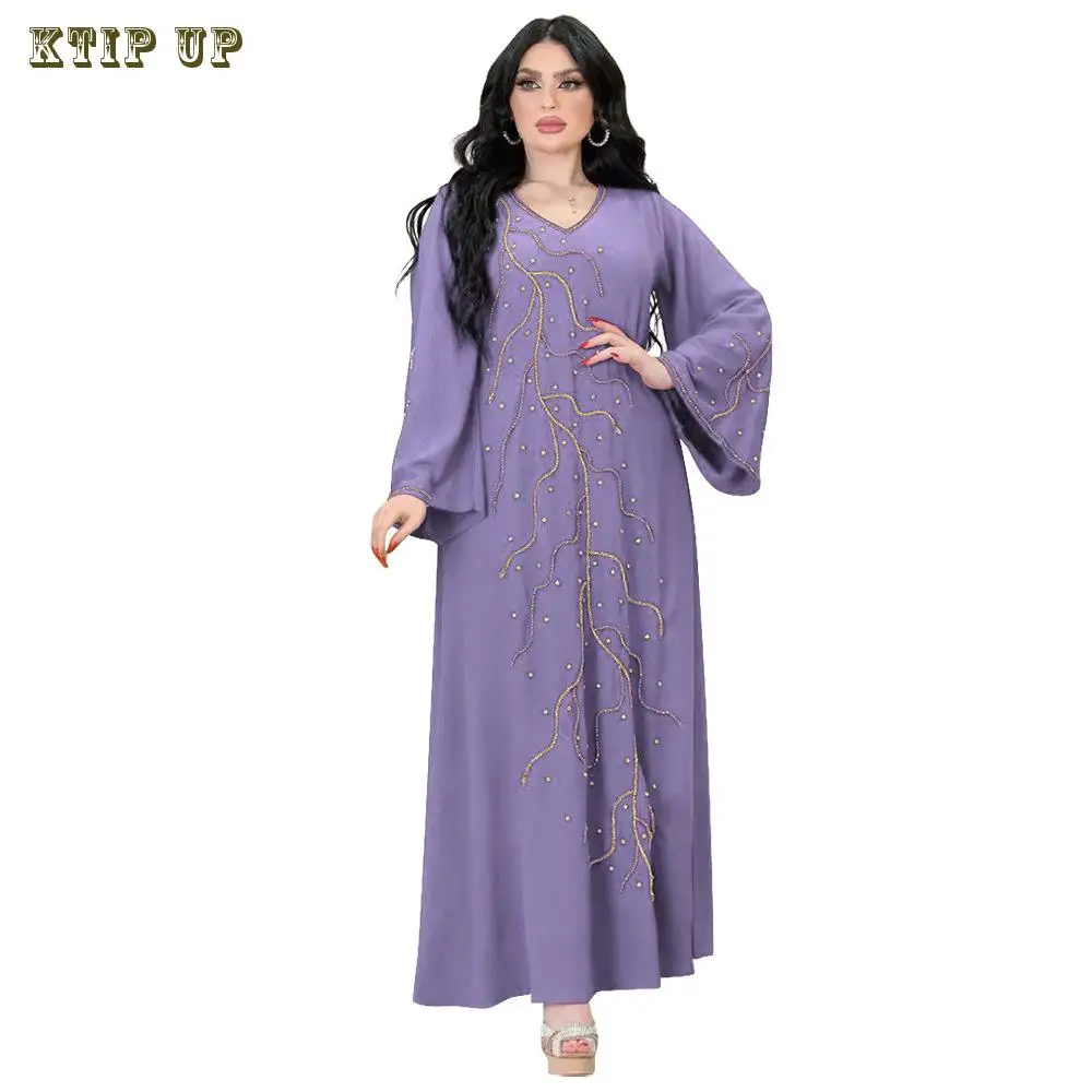 Eid Nida Muslim Dress for Women, Dubai Abaya Jalabiya, Rhinestone Hijab Dresses, Moroccan Kaftan, Islam Party Clothes, Fashion