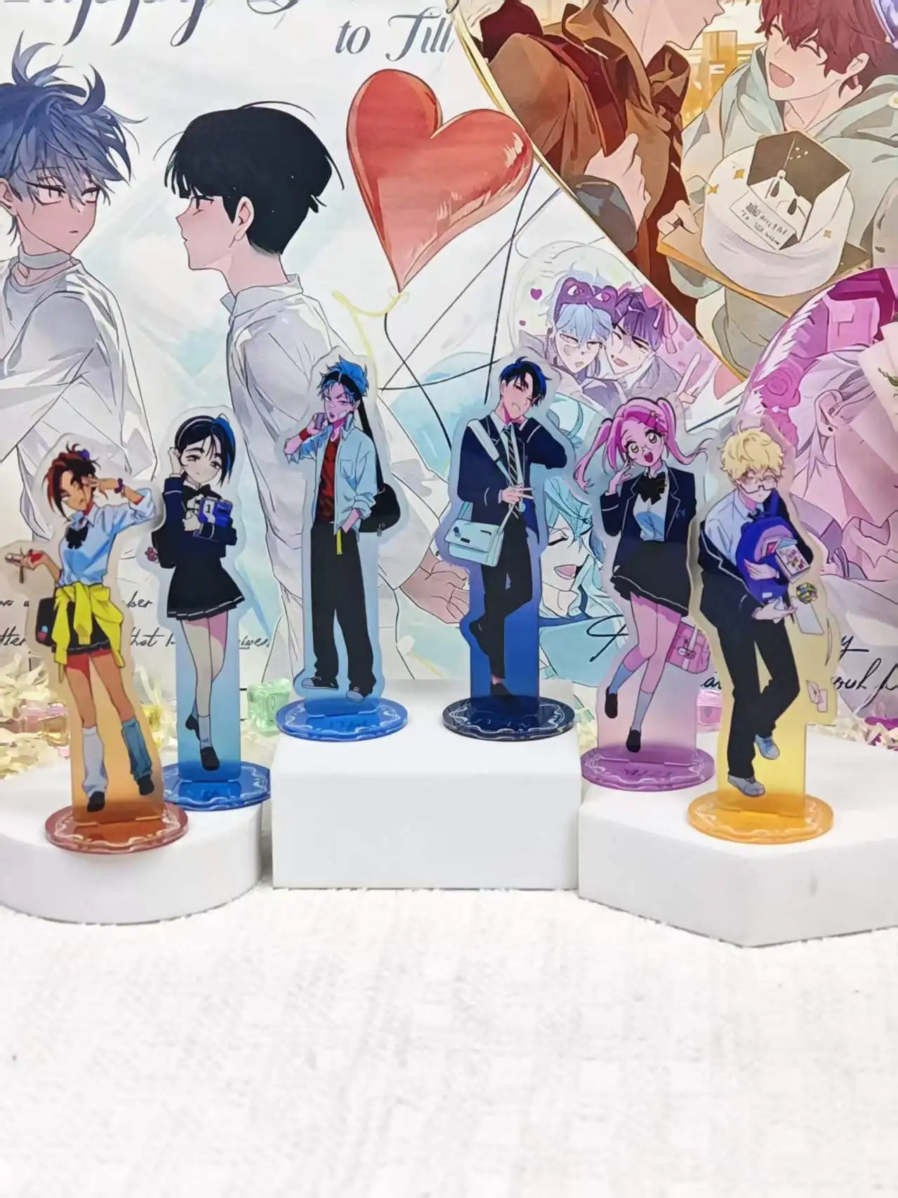 Set de soportes acrílicos Alien Stage Campus AU, figura decorativa de escritorio con personajes de anime, regalo para fans y coleccionistas.