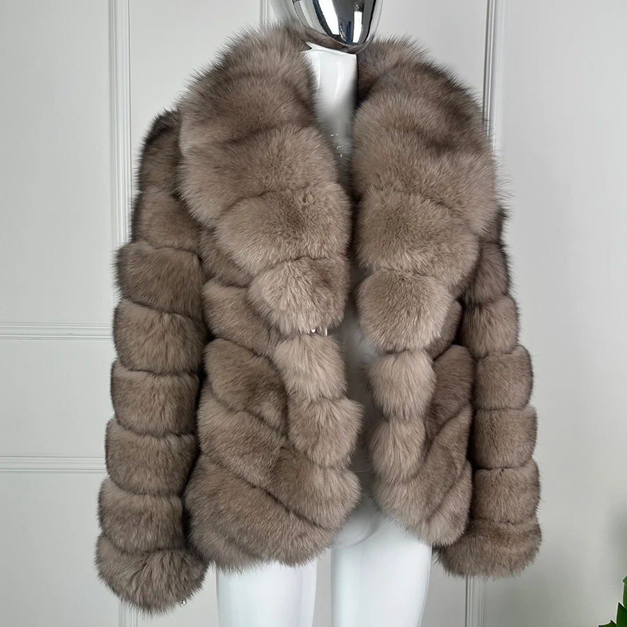 Winter Genuine Fur Coats For Womens Natural Fox Fur Jackets Warm Long Jackets Luxury Clothing