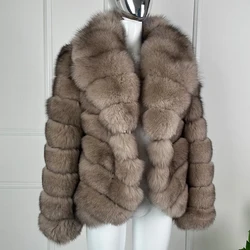 Winter Genuine Fur Coats For Womens Natural Fox Fur Jackets Warm Long Jackets Luxury Clothing